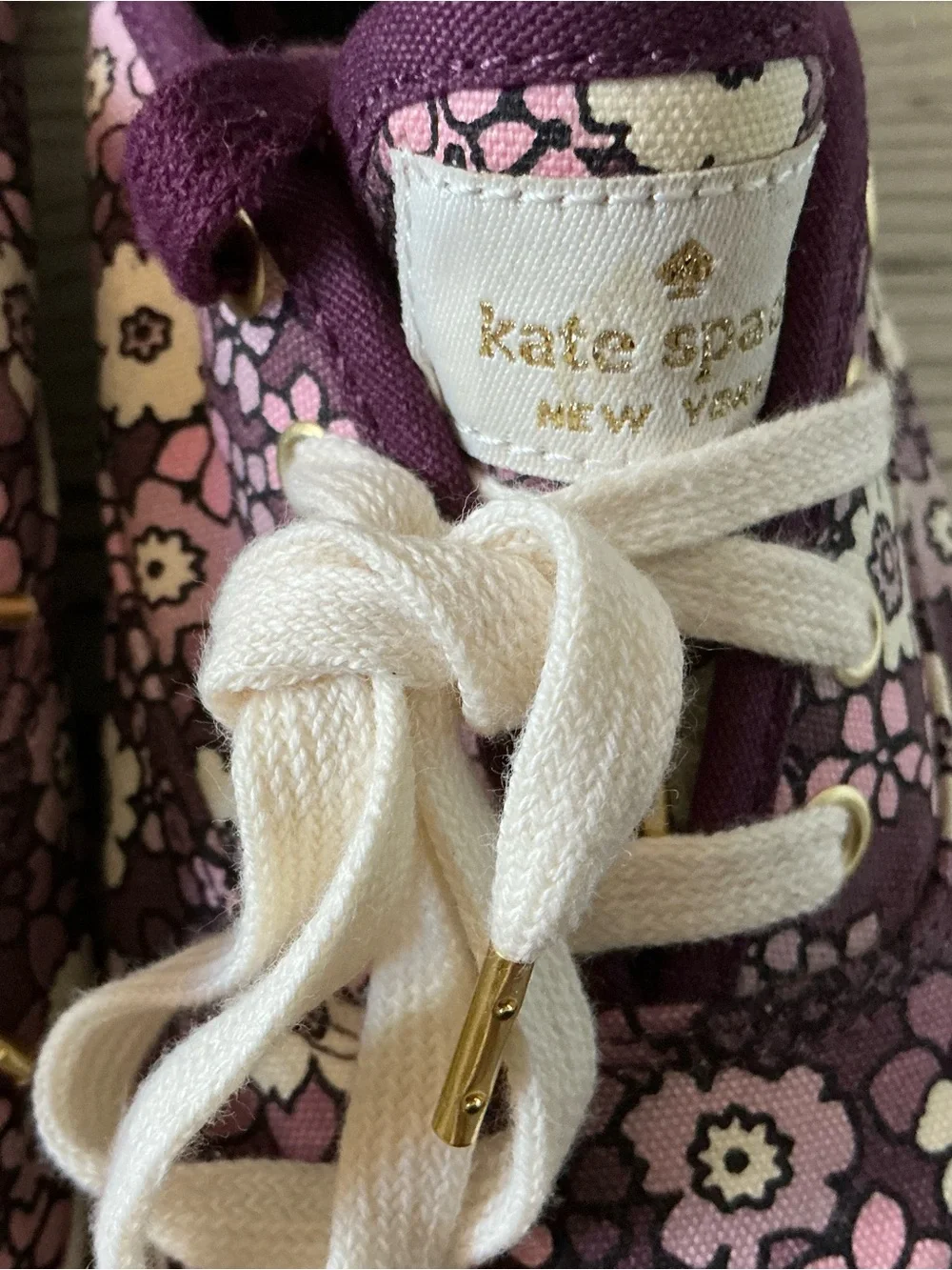 Kate spade x Keds kickstar sneakers purple dirty floral size 7 New